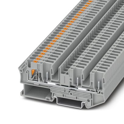 Phoenix Contact 1091577 PT 4 Series Grey, 4mm², 1-Level, Plug In, Push In Termination [1091577]; 556-154