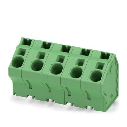 Phoenix Contact SPTA Series PCB Terminal Block, 5-Contact, 15mm Pitch, Wave Soldering, 1-Row, Push In Spring Termination [1034125]; 556-205