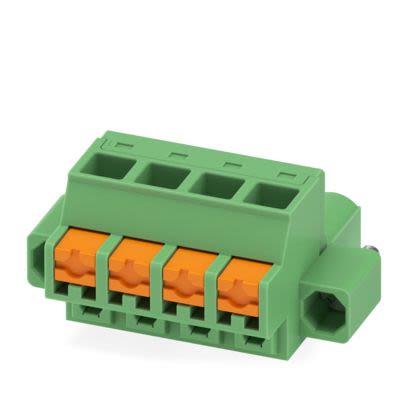 Phoenix Contact, 5.08mm Pitch, 5/..-STF, FKCOW 2, 4 Way, , Pluggable Terminal Block, Plug, Screw Mount, Push In Spring [1860798]; 556-302