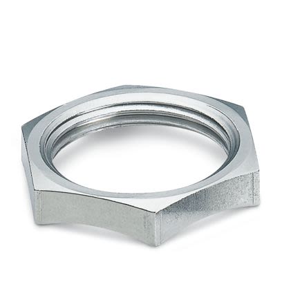 Phoenix Contact Silver Nickel Plated Brass Cable Gland Locknut, PG13.5 Thread [1411278]; 556-357