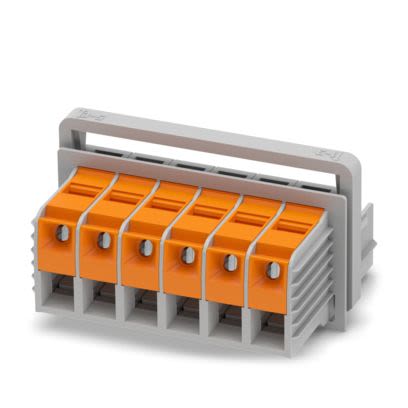 Phoenix Contact TW Series Panel Feed Through Terminal Plug, 6-Contact, 20mm Pitch, Panel Mount, 1-Row, Screw Termination [1708751]; 556-374