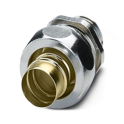 Phoenix Contact WP-G Series Silver Nickel Plated Brass Cable Gland, M10 Thread, 6mm min., 10mm max., IP40 [3241044]; 556-397