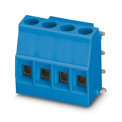 Phoenix Contact MKDSO Series PCB Terminal Block, 4-Contact, 5mm Pitch, Wave Soldering, 1-Row, Plug In, Screw Termination [2908045]; 556-410