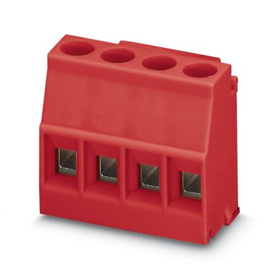 Phoenix Contact MKDSO Series PCB Terminal Block, 4-Contact, 5mm Pitch, Wave Soldering, 1-Row, Plug In, Screw Termination [2909400]; 556-412