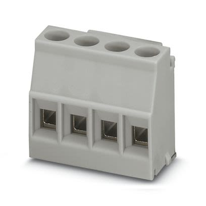 Phoenix Contact MKDSO Series PCB Terminal Block, 4-Contact, 5mm Pitch, Wave Soldering, 1-Row, Plug In, Screw Termination [2909594]; 556-413