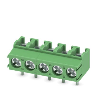 Phoenix Contact 5/..-V, PT 1 Series PCB Terminal Block, 5-Contact, 5mm Pitch, Wave Soldering, 1-Row, Screw Termination [1935349]; 556-454