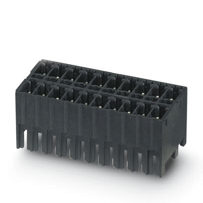 Phoenix Contact MCDNV Series Straight Wave Soldering Mount PCB Header, 20 Contact(s), 3.5 mm Pitch, 2 Row(s), Shrouded [1953088]; 556-460
