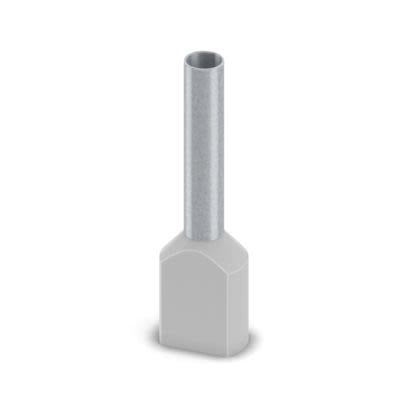 Phoenix Contact, Ferrule A Insulated Bootlace Ferrule, 18mm Pin Length, 3.8mm Pin Diameter, Grey [2100003]; 556-515