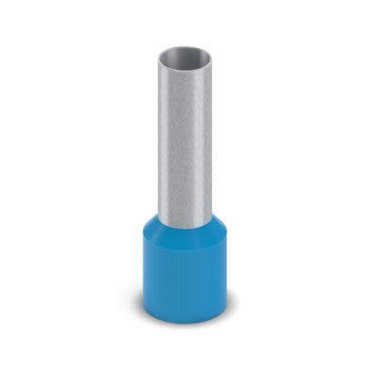 Phoenix Contact, AI 16-18 BU-1000 Insulated Bootlace Ferrule, 18mm Pin Length, 5.8mm Pin Diameter, Blue [2100035]; 556-523