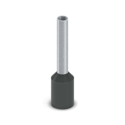 Phoenix Contact, Ferrule A Insulated Bootlace Ferrule, 16mm Pin Length, 1.7mm Pin Diameter, Black [2100079]; 556-533