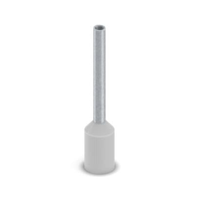 Phoenix Contact, 75-12 GY, AI-GB 0 Insulated Bootlace Ferrule, 12mm Pin Length, 1.3mm Pin Diameter, Grey [2100104]; 556-537