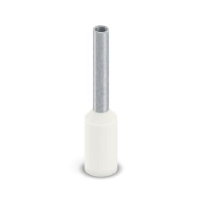 Phoenix Contact, 75-8 WH-1000, AI 0 Insulated Bootlace Ferrule, 14mm Pin Length, 1.3mm Pin Diameter, White [2100118]; 556-541