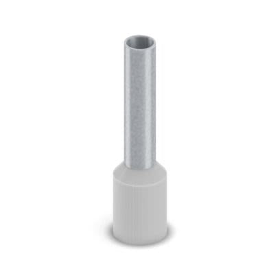 Phoenix Contact, AI-GB 4 - 12 GY Insulated Bootlace Ferrule, 20mm Pin Length, 2.9mm Pin Diameter, Grey [2100247]; 556-548