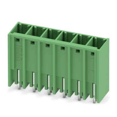 Phoenix Contact PCV Series Solder PCB Header, 6 Contact(s), 7.62 mm Pitch, 1 Row(s), Shrouded [1131535]; 556-644