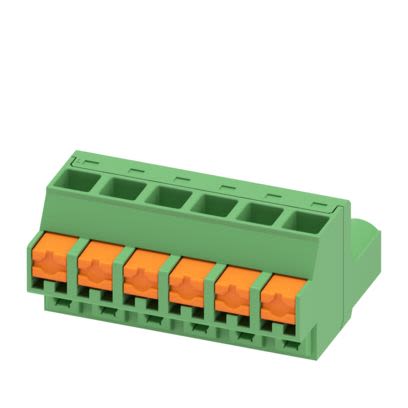 Phoenix Contact, 5.08mm Pitch, 5/..-ST, FKCOW 2, 6 Way, , Pluggable Terminal Block, Plug, PCB Mount, Push In Spring [1860581]; 556-928