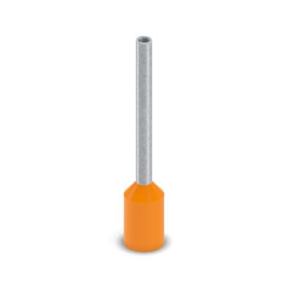 Phoenix Contact, AI-GB Insulated Bootlace Ferrule, 12mm Pin Length, 1.1mm Pin Diameter, Orange [2100129]; 557-132