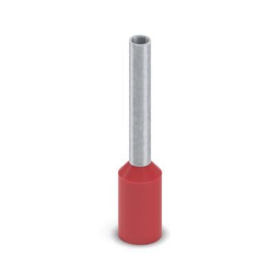 Phoenix Contact, AI Insulated Bootlace Ferrule, 10mm Pin Length, 1.5mm Pin Diameter, Red [2100098]; 557-542