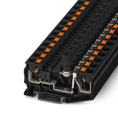 Phoenix Contact 1154825 PT 6 Series Black, 0.5 → 10mm², 2-Level, Push In Termination, Fused [1154825]; 557-545