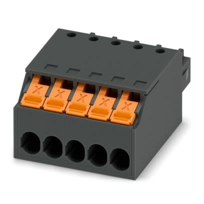 Phoenix Contact, 3.5mm Pitch, 5/..-ST, XPC 1, 5 Way, , Pluggable Terminal Block, Plug, PCB Mount, Push-X Termination, [1464108]; 557-555