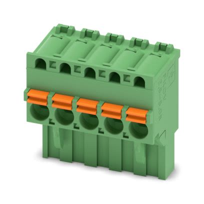 Phoenix Contact, 5.08mm Pitch, 5/..-ST, FKCVR 2, 5 Way, , Pluggable Terminal Block, Plug, PCB Mount, Push In Spring [1873980]; 557-574