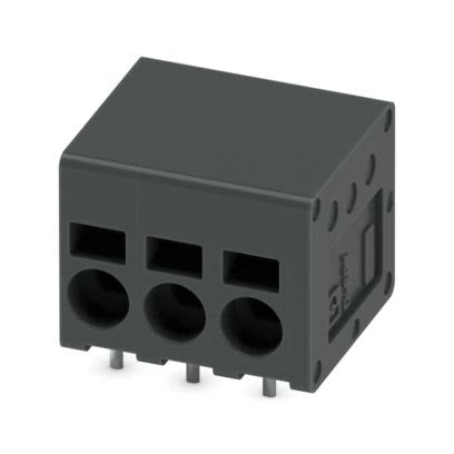 Phoenix Contact SPT Series PCB Terminal Block, 3-Contact, 5mm Pitch, Wave Soldering, 1-Row, Push In Spring Termination [1827304]; 557-594