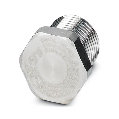 Phoenix Contact Stopping Plug, M20, 20mm Hole Diameter, Nickel Plated Brass, 20mm Diameter, Threaded [1411104]; 557-647
