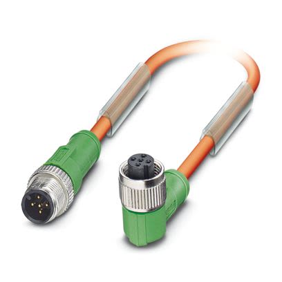 Phoenix Contact Straight Male 5 way M12 to Right Angle Female 5 way M12 Sensor Actuator Cable, 1m [1693940]; 557-671