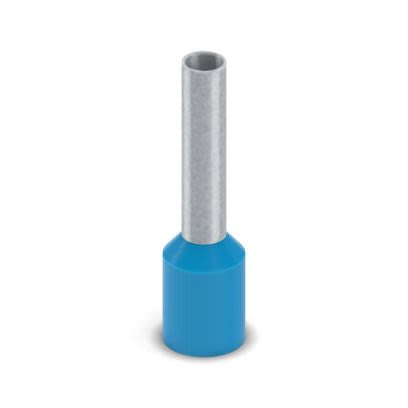 Phoenix Contact, Ferrule A Insulated Bootlace Ferrule, 17mm Pin Length, 2.3mm Pin Diameter, Blue [2100065]; 557-820
