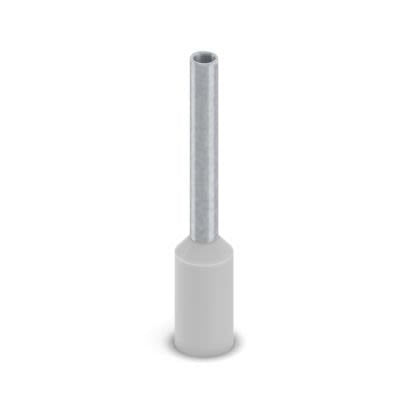 Phoenix Contact, Ferrule A Insulated Bootlace Ferrule, 10mm Pin Length, 1.3mm Pin Diameter, Grey [2100122]; 557-829