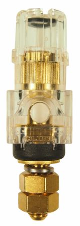 RS PRO 60A, Black, Clear Binding Post With Brass Contacts and Gold Plated - 3mm Hole Diameter [0]; 558-863