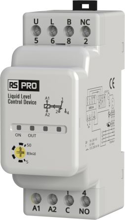 RS PRO Level Controller - Rail Mounting, Terminal with Screw, 400V ac 1 Relay [0]; 558-895