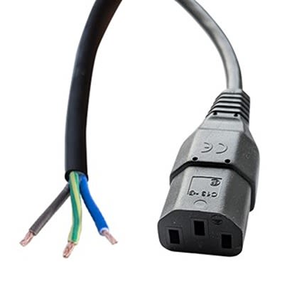 RS PRO Straight Unterminated Straight IEC C13 Plug Power Cord, 5m [0]; 558-929