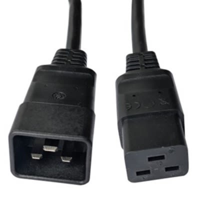 RS PRO Straight IEC C19 Socket to Straight IEC C20 Plug Power Cord, 2m [0]; 558-933