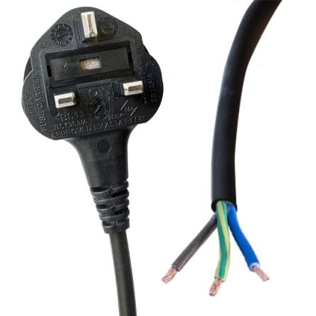 RS PRO Straight Unterminated Straight Power Cord, 2m [0]; 558-939