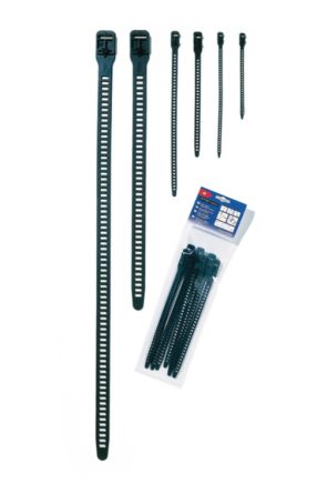 HellermannTyton Cable Ties, Cable Ties, 880mm x 28 mm, Black TPU, Pk-3 [115-28898]; 559-416