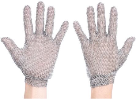 Portwest AC01 Silver Stainless Steel Cut Resistant, Food Work Gloves, Size L [AC01SIRL]; 561-317