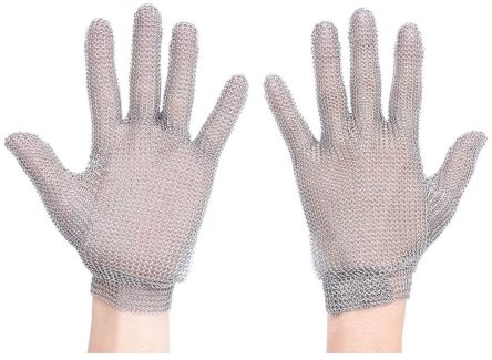 Portwest AC01 Silver Stainless Steel Cut Resistant, Food Work Gloves, Size S [AC01SIRS]; 561-318