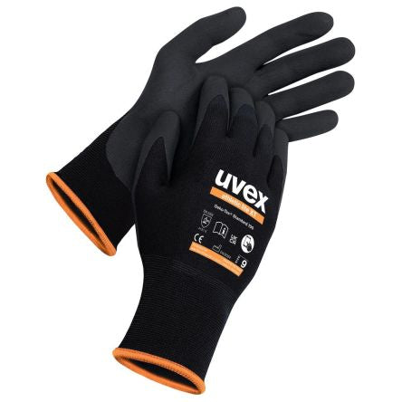 uvex athletic lite xt Black Elastane, Polyamide Breathable Work Gloves, Size 11, Micro-NBR Foam Coating [6002611]; 561-696