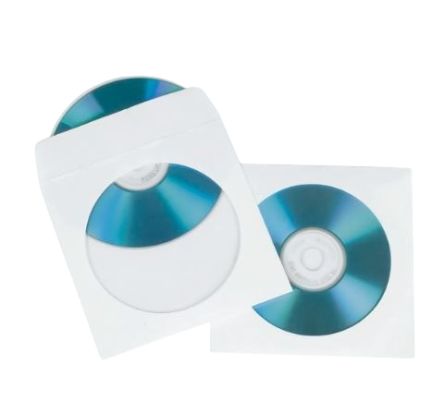 Hama White CD Sleeves, Quantity100 [00051174]; 563-039