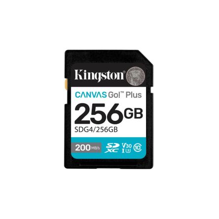 Kingston 256 GB SDXC SD Card, Class 10, U3, UHS-I, V30 [SDG4/256GB]; 563-588