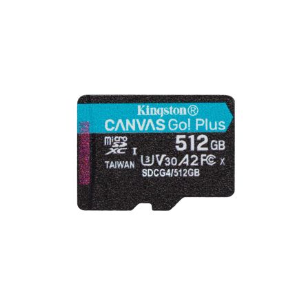 Kingston 512 GB MicroSDXC Micro SD Card, A2, Class 10, U3, UHS-I, V30 [SDCG4/512GBSP]; 563-604