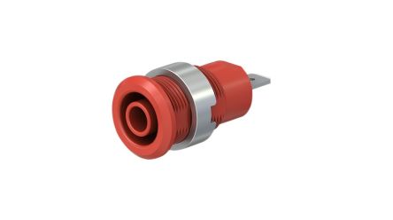 Staubli Red Socket Banana Socket, 4 mm Connector, Screw Termination, 24A, 1kV, Nickel Plating [49.7044-22]; 564-394