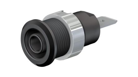 Staubli Black Socket Banana Plug, 4 mm Connector, Screw Termination, 32A, 1kV, Nickel Plating [49.7046-21]; 564-397