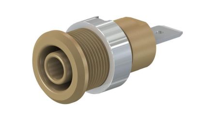 Staubli Brown Socket Banana Plug, 4 mm Connector, Screw Termination, 32A, 1kV, Nickel Plating [49.7046-27]; 564-401
