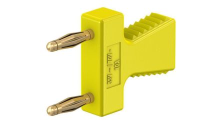 Staubli Yellow, Plug Test Connector Adapter With CuZn contacts and Gold Plated - Socket Size: 2mm [63.9354-24]; 564-402
