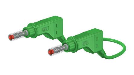 Staubli Test lead, 32A, 600V, Green, 50cm Lead Length [66.9407-05025]; 564-407