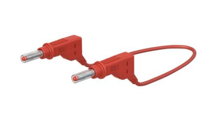 Staubli Test lead, 32A, 600V, Red, 25cm Lead Length [66.9407-02522]; 564-410