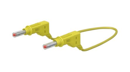 Staubli Test lead, 32A, 600V, Yellow, 25cm Lead Length [66.9407-02524]; 564-411