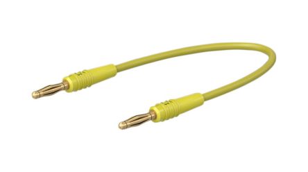 Staubli Test lead, 10A, 30 → 60V, Yellow, 15cm Lead Length [28.0047-01524]; 564-418