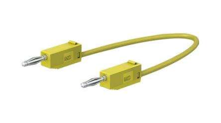 Staubli Test lead, 10A, 30 → 60V, Yellow, 60cm Lead Length [28.0115-06024]; 564-426